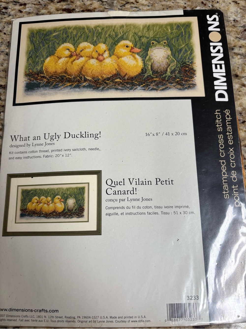 Dimensions 'What an Ugly Duckling!' Stamped Cross Stitch Kit - Yellow & Green